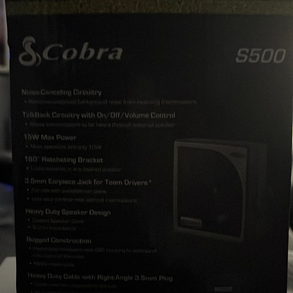 Cobra S500 Noise Canceling external CB speaker with Talk back 15 W Max Power180 - Picture 1 of 5